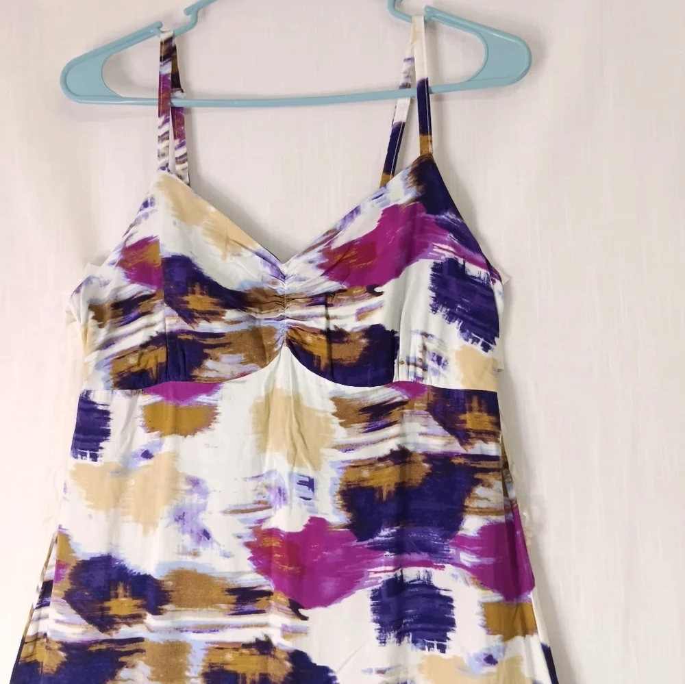 Women's maxi Sundress tie-dye style print Sleeveless Beach Rayon sz M. - Picture 16 of 17